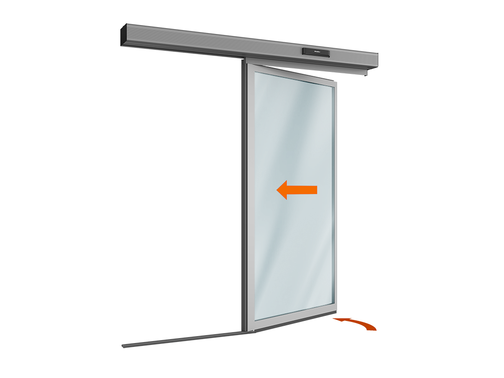 Комплект автоматической раздвижной двери «антипаника» (одна подвижная створка «антипаника») для привода серии ad-sp